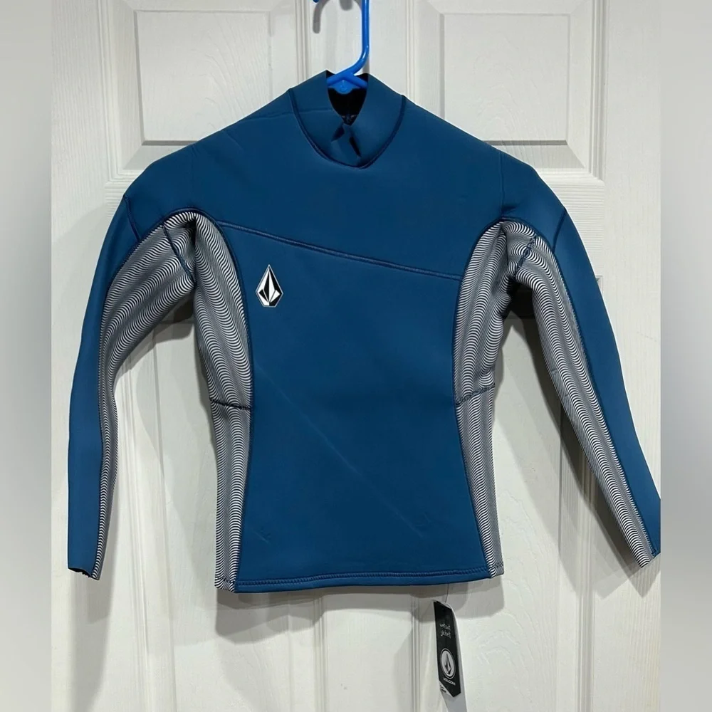 Volcom Boys Size 14 Wetsuit Jacket 2 mm Long Sleeve Blue NWT